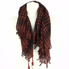 Foulard Keffieh Bordeaux et noir en coton. Clj Charles Le Jeune 2