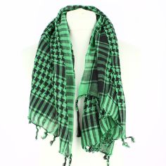 Foulard Keffieh vert pomme et noir en coton. Clj Charles Le Jeune 2