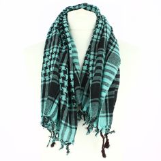 Foulard Keffieh vert thé à la menthe et noir en coton. Clj Charles Le Jeune 2