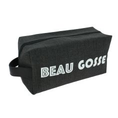 Trousse de toilette gris foncé Beau Gosse, M, confectionnée en France Emmanuel Création