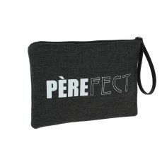 Pochette de toilette anthracite, PèreFect, confectionnée en France Emmanuel Création