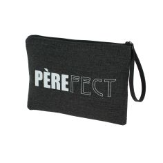 Pochette de toilette anthracite, PèreFect, confectionnée en France Emmanuel Création 2
