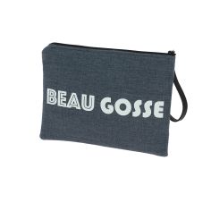 Pochette de toilette bleu jeans, Beau Gosse, confectionnée en France Emmanuel Création 2