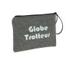 Pochette de toilette gris souris, Globe Trotteur, confectionnée en France Emmanuel Création