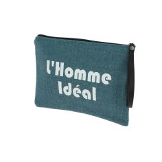 Pochette de toilette pétrole, Homme idéal, confectionnée en France Emmanuel Création 2