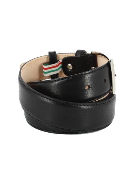 Ceinture cuir Roma, noir Tony & Paul
