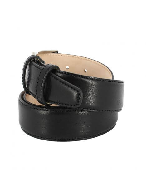 Ceinture cuir Roma, noir Tony & Paul