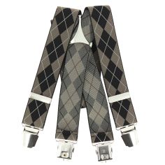 Bretelle 4 clips, à carreaux marron Tony & Paul 2