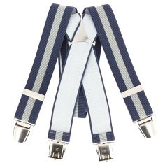 Bretelle 4 clips, rayures Bleu petrole Tony & Paul 2