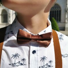 Noeud papillon enfant, Chocolat satin Clj Charles Le Jeune 2