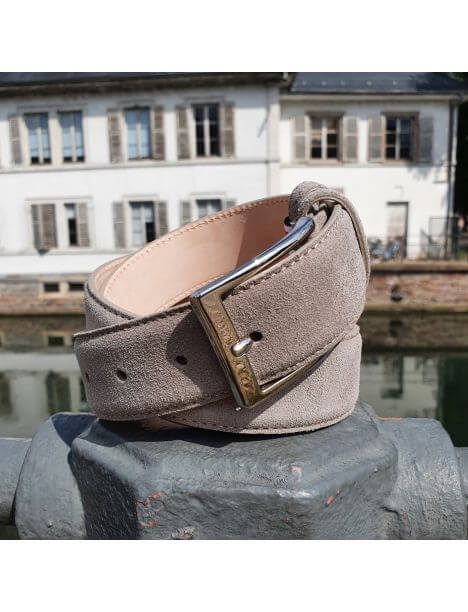Ceinture daim Alaska, gris taupe Tony & Paul