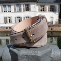 Ceinture daim Alaska, gris taupe Tony & Paul