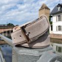 Ceinture daim Alaska, gris taupe Tony & Paul