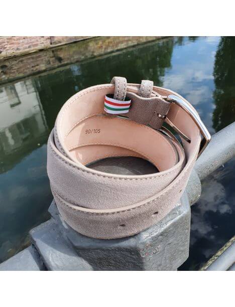 Ceinture daim Alaska, gris taupe Tony & Paul
