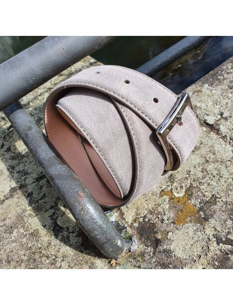 Ceinture daim Alaska, gris taupe Tony & Paul