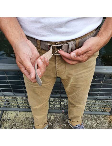 Ceinture daim Alaska, gris taupe Tony & Paul