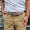 Ceinture daim Alaska, gris taupe Tony & Paul