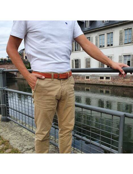 Ceinture daim Alaska, terre cuite Tony & Paul