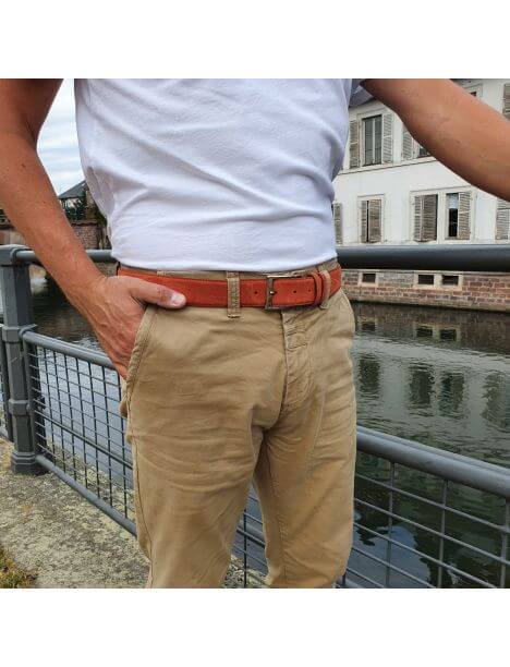 Ceinture daim Alaska, terre cuite Tony & Paul