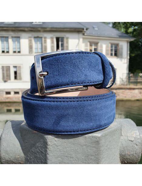 Ceinture daim Alaska, Bleu marine Tony & Paul