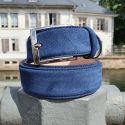 Ceinture daim Alaska, Bleu marine Tony & Paul