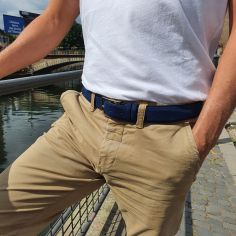 Ceinture daim Alaska, Bleu marine Tony & Paul 2