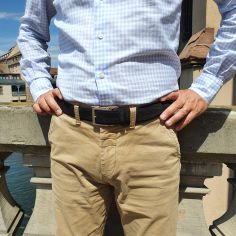 Ceinture daim Alaska, noir charbon Tony & Paul 2