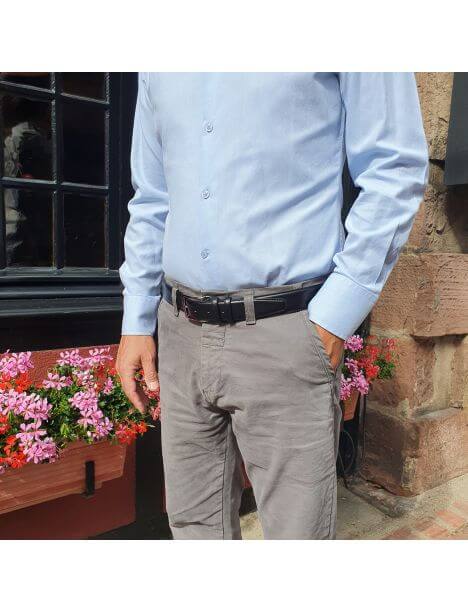 Ceinture cuir Roma, noir Tony & Paul