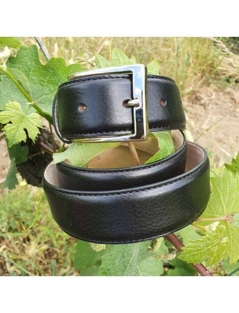 Ceinture cuir Roma, noir Tony & Paul