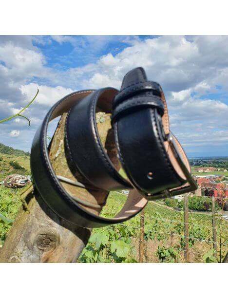 Ceinture cuir Roma, noir Tony & Paul