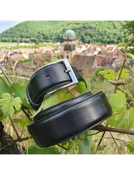 Ceinture cuir Roma, noir Tony & Paul