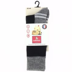 Mi-chaussettes Randonnée chaudes et respirantes, noir gris. Labonal, fabriquées en France Labonal 2