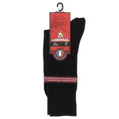 Mi-chaussette noire en laine unie à côtes larges, Labonal Labonal 2