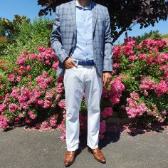 Ceinture cuir Wally, Bleu jeans Tony & Paul 2