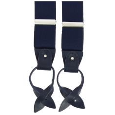 Bretelle 3 attaches Hercule, Bleu marine. Cuir marine Tony & Paul
