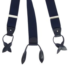 Bretelle 3 attaches Hercule, Bleu marine. Cuir marine Tony & Paul 2
