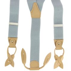 Bretelle 3 attaches Hercule, gris clair. Cuir marron clair Tony & Paul 2