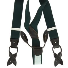 Bretelle 3 attaches Hercule, vert. Cuir Marron foncé Tony & Paul 2