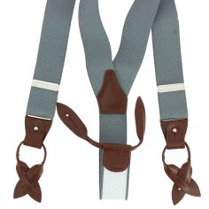 Bretelle 3 attaches Hercule cuir marron, gris. Cuir Marron acajou Tony & Paul 2