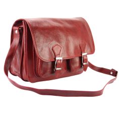 Sac Messager, en Cuir rouge, Pamela. Tony et Paul. Tony & Paul