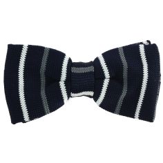 Noeud papillon tricot preppy aviron marine blanc gris Clj Charles Le Jeune