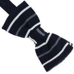 Noeud papillon tricot preppy aviron marine blanc gris Clj Charles Le Jeune 2