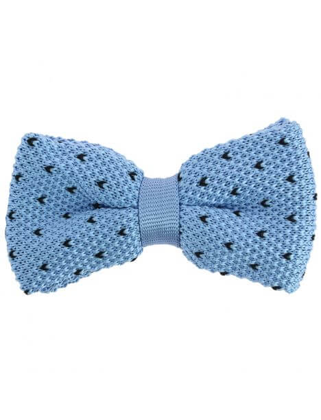 Noeud papillon tricot mini-coeurs bleu Clj Charles Le Jeune