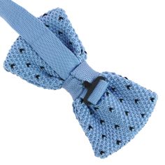 Noeud papillon tricot mini-coeurs bleu Clj Charles Le Jeune 2