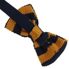 Noeud papillon tricot preppy aviron orange marine Clj Charles Le Jeune 2