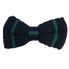 Noeud papillon tricot preppy aviron marine et vert Clj Charles Le Jeune