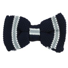 Noeud papillon tricot preppy aviron marine gris blanc Clj Charles Le Jeune