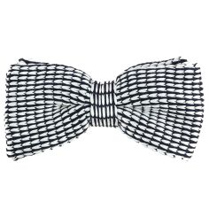 Noeud papillon tricot Sidney blanc et marine Clj Charles Le Jeune