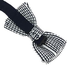 Noeud papillon tricot Sidney blanc et marine Clj Charles Le Jeune 2