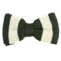 Noeud papillon tricot preppy aviron kaki crème Clj Charles Le Jeune